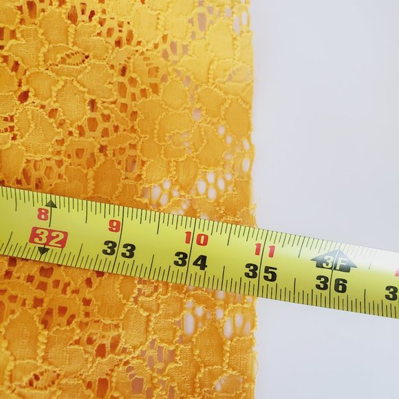 AUDREY 3+1 Mustard Yellow Lace Skater Boho Dress - Picture 8 of 9